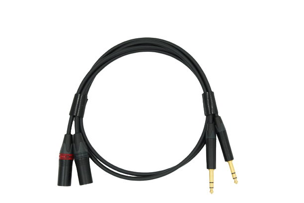 TRS-XLR CABLE, BALANCED MOGAMI W2549 CABLE, NEUTRIK GOLD PLATED TRS 6.35mm AND XLR CONNECTOR MALE, PAIR