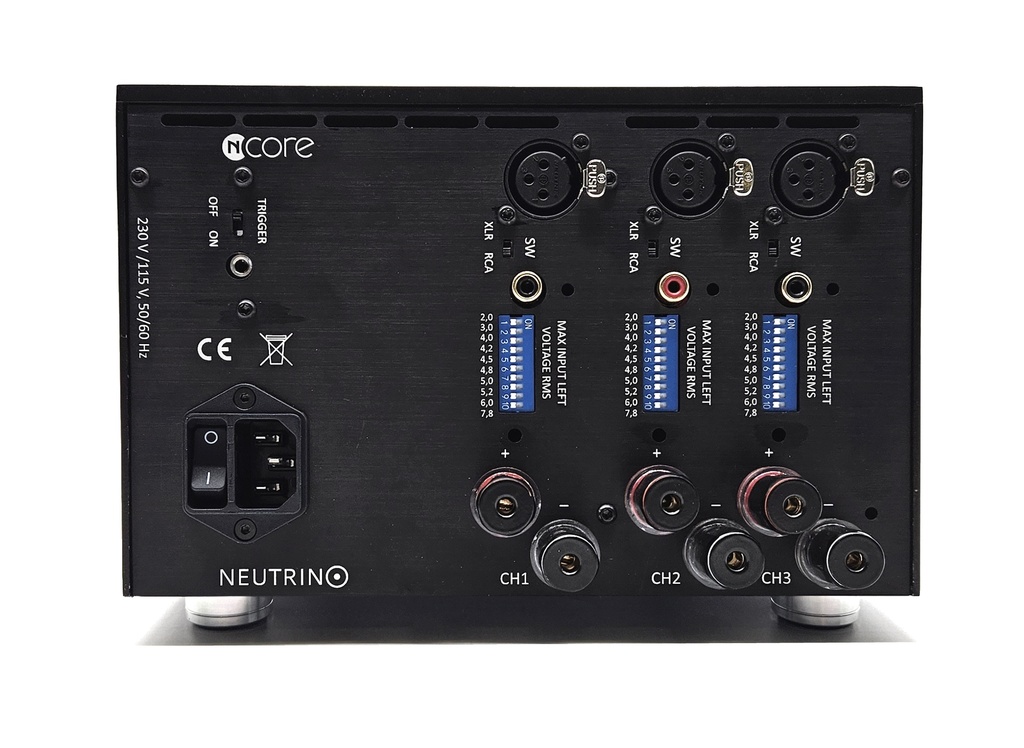 NEUTRINO 3 CHANNEL COLORCUBE HYPEX NC250MP 1x250W 4OHM(1x150W 8OHM) + NC122MP 2x125W 4OHM(2x75W 8OHM), 3xXLR OR 3xRCA, TRIGGER