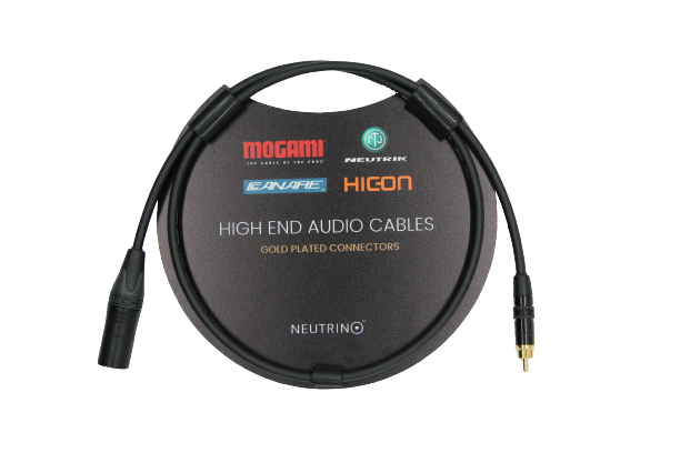 XLR-RCA CABLE, BALANCED MOGAMI W2549 CABLE, NEUTRIK MALE XLR AND RCA CONNECTOR, 1 UNIT