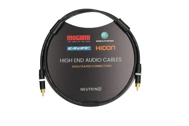 RCA-RCA Coaxial Digital Audio Cable, Mogami W2964 Cable, Rean/Neutrik Connectors 1 Unit, 1m