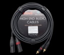 XLR-RCA Cable, Balanced Mogami W2549 Cable, Neutrik MAle XLR And RCA Connector, Pair