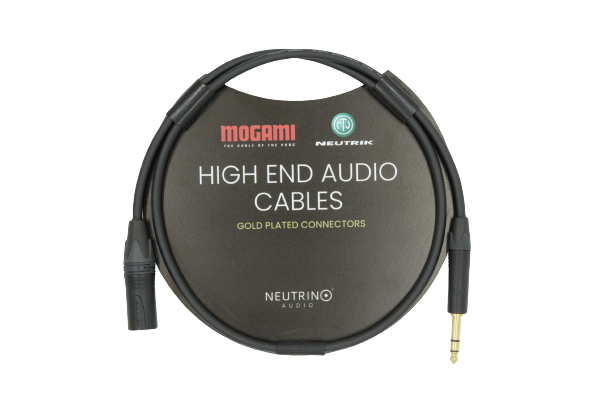TRS-XLR CABLE, BALANCED MOGAMI W2549 CABLE, NEUTRIK GOLD PLATED TRS 6.35mm AND XLR CONNECTOR MALE, 1 UNIT