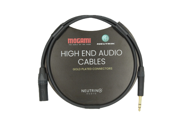 TRS-XLR Cable, Balanced Mogami W2549 Cable, Neutrik Gold Plated TRS 6.35mm And XLR Connector Male, 1 Unit