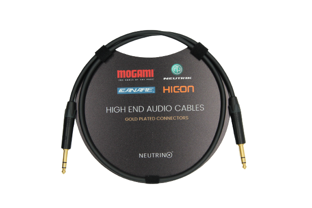 TRS-TRS Cable, Balanced Mogami W2549 Cable, Neutrik Gold Plated TRS 6.35mm Connector Male, 1 Unit