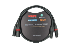 XLR-XLR Cable, Balanced Mogami W2549 Cable, Neutrik Gold Plated Male / Female XLR Connectors Pair
