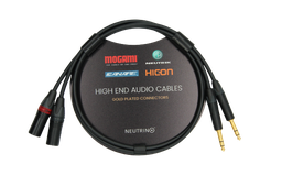 TRS-XLR Cable, Balanced Mogami W2549 Cable, Neutrik Gold Plated TRS 6.35mm And XLR Connector Male, Pair