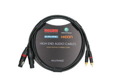 XLR-RCA Cable, Balanced Mogami W2549 Cable, Neutrik Female XLR And RCA Connector, Pair